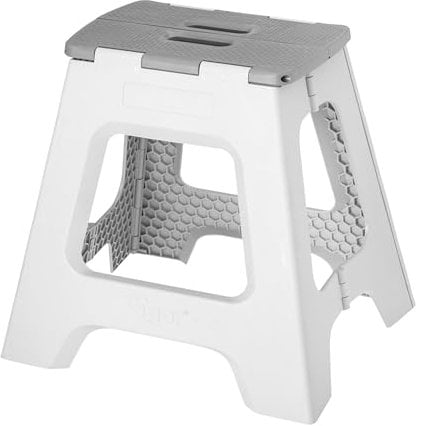 VIGAR Sgabello Pieghevole, 40 cm, con Manici, Grigio Compatto