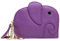 Aileder Leder-Schlüsselanhänger Geldbörse Designer Elefant Münzen Geldbörse Schlüsselkarten-Etui mit Schlüsselring für Frauen Damen Mädchen, Lila