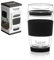 Tupkee Double Wall Glass Tumbler - 8-Ounce, All Glass Hand Blown Reusable Insulated Tea/Coffee Mug & Lid, Travel Mug - Black