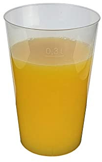 Gastro-Bedarf-Gutheil 25 stabile Trinkbecher 0,3 l Plastikbecher Trinkbecher Cocktailbecher Wasserglas Saftglas Partybecher Bierbecher bruchfest und unzerbrechlich