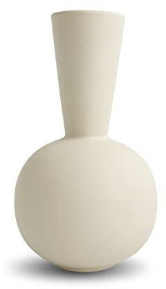 Cooee Design Trumpet-Vase aus Keramik in der Farbe Shell Cremeweiß Handgefertigt, Maße: 17cm x 17cm x 30cm, HI-028-29-SH