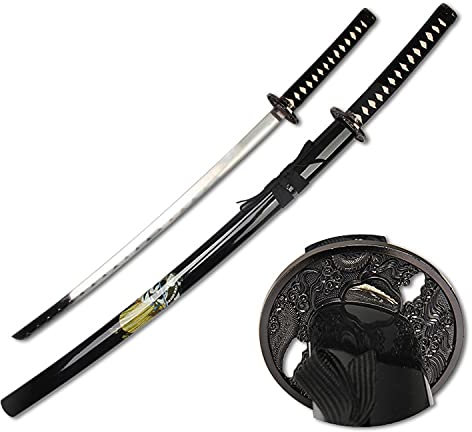 Katana Schwert echt Samurai Schwert aus Stahl mit Einer Scheide zur Dekoration für einen Sammler oder als Geschenk 7KM9-410B