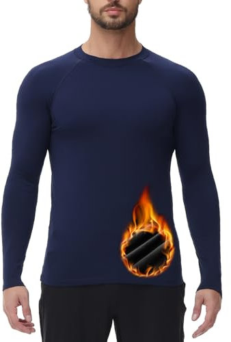 HUGE SPORTS T-Shirt Thermique Homme à Manches Longues, Haut de Base en Thermolactyl Isolant, Confortable et Respirant pour Randonnée et Sports d'hiver