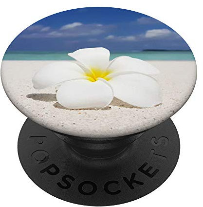 Hawaii Pop Mount Socket White Flower on the Beach Sea Sand PopSockets Swappable PopGrip