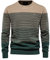BeerMmay Herren Pullover Herren gestreifter Kontrast Pullover Herren schmaler Rundhals gestreifter Pullover Herren Pullover Casual Top, Khaki, XL