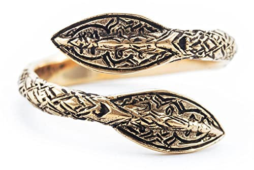 Windalf Vikings Krieger Ring ARAWN 10 mm Wikinger Ornamentik Bronze (Bronze, 21)