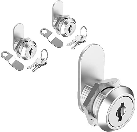 inBovoga 2 Pack Schrankschlösser mit Schlüsseln, 5/8 Cam Lock gleichschließend, sichere Dateien Schubladen Mailbox RV ToolBox Lock Ersatzschlösser, Zinklegierung