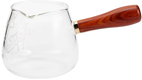 TOPBATHY Taza De Café con Leche Vaso De Espresso Jarra Medidora De Madera Jarra para Hacer Espuma De Cafe Jarra De Leche Caños Vidrio Oficina Salsa De Tomate Estilo Japones
