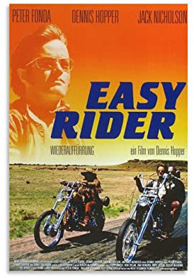 Easy Rider 1969 Filmposter mit klassischer Straße, Kunstposter und Wandkunst, Bilderdruck, modernes Familienschlafzimmerdekor, Poster, 30 x 45 cm