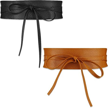 DragonX2 Vintage Wickelgürtel, PU-Leder, Braun, 220 cm, Damen, Gürtel