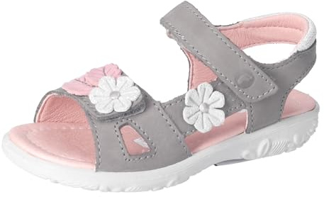 RICOSTA Mädchen Riemchensandalen Cilla, Kinder Sandalen, Weite: Mittel, Winterboots, Outdoor-Kinderschuhe, lammfell-Stiefel, warm, Graphit (450), 34 EU