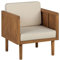 Outdoor Lounge Sessel Akazienholz Hellbraun mit Auflagen beige Rustikal Baratti