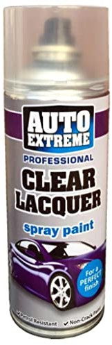 2x 400ml Clear Lacquer Spray Paint, Automotive Paint Sprayer, Multipurpose Exterior Black Spray Paint Matt, Interior Metal Spray Paint, for Cars, Bikes,Vans, Metal, Wood