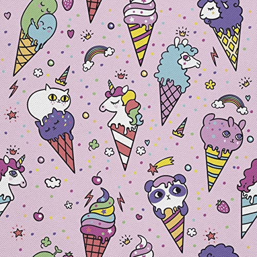 HEKO PANELS Stoff Oxford Wasserdichte Meterware Canvas-Stoff Polyester Stoff Zum Nähen Nähstoffe Möbelstoffe Dekostoffe Handwerken Wasserabweisend Blickdicht Eis Tiere 5 Meter 155 x 500 cm