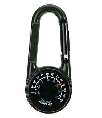 3 in 1 Kompass Thermometer Wandern Taktische Karabiner Schlüsselanhänger für Camping, Wandern,Reisen