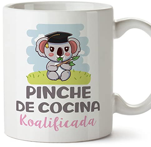 MUGFFINS Tazas para PINCHE DE COCINA mujer - En Español - Koalificado/koalificada - 11 oz / 330 ml - Regalo original y divertido