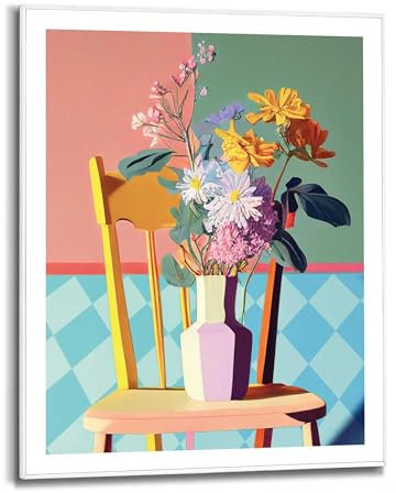 REINDERS Gerahmtes Bild, Floral Chair, Wohnzimmer, Bilder, Wanddeko, Room Decor, MDF, Mehrfarbig, 50x40cm