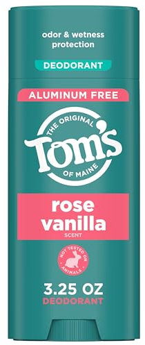 Tom'S Of Maine Tom'S Of Maine Rose Vanilla Natürliches Deodorant, ohne Aluminium, für Frauen und Männer, transparente Anwendung, Schutz vor schlechtem Geruch und Feuchtigkeit, 100 ml (Packung mit