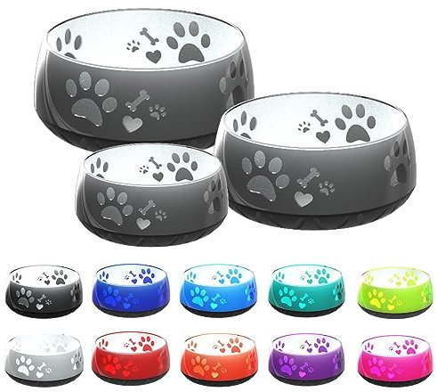 elropet Hundenapf kleine Hunde/Hundenapf große Hunde/Futternapf Hund/Trinknapf Hund/S/M/L rutschfest (S 330ml (kleine Hunde), Schwarz)