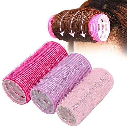 Großer Lockenwickler für Pony, 12 X 11 X 5, 3 Stück, Selbstklebende Lockenwickler, Tragbarer Griff, Styling-Lockenwickler, Friseurwerkzeug