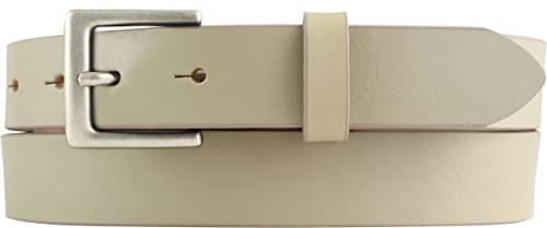 BELTINGER Damen-Gürtel aus Vollrindleder 3 cm | Leder-Gürtel für Damen 30mm | Chino-Gürtel mit Gürtelschließe in Altsilber