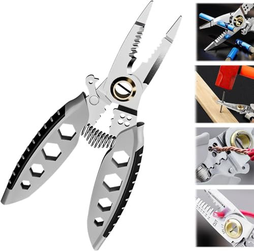 Pinza spelafili multiuso 7 pollici – strumento professionale regalo, pinza crimpatrice elettricista per spelatura