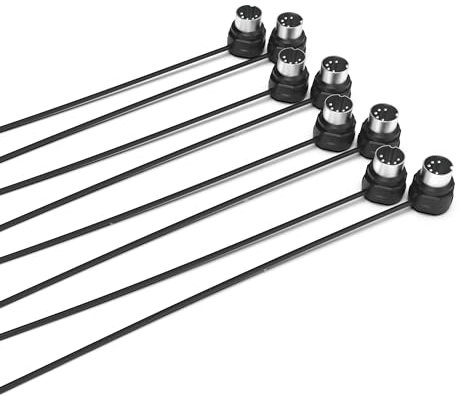 CME MIDI Cable 4-Pack - 2FT / 60cm, 5-pin DIN, Low-profile - Mirrored 45-Degree Angled Ultra-Thin Plugs for Compact Spaces - Ideal for MIDI Interface, Pedalboard, Keyboard