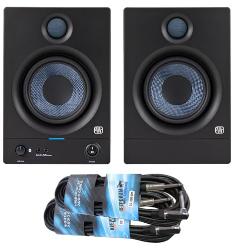 PreSonus Eris 5 BT II Generation - Altoparlanti attivi, Bluetooth Studio 2nd Gen + 2 cavi jack Keepdrum