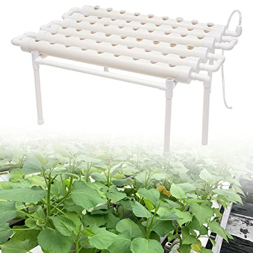 NadineDutol Kit de cultivo hidropónico, 54 agujeros, 6 tubos, una sola capa, hidroponía, planta, vegetal, PVC, 1 capa, kit de herramientas vegetales, película de jardín, sistema de riego para plantas