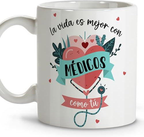 LolaPix Regalo medico. Tazas originales para regalar. Regalos para medicos. Tazas personalizadas. Taza cerámica 330 ml.