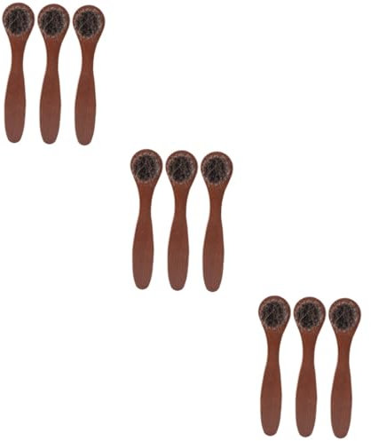 Holibanna 9stücke Teiliges Von Langen Holzreinigungsbürsten Mit Pferdehaar Für Schuhpflege Effektive Polierbürsten Für Damen Und Herren Tragbar Und Langlebig Für Raulederpflege