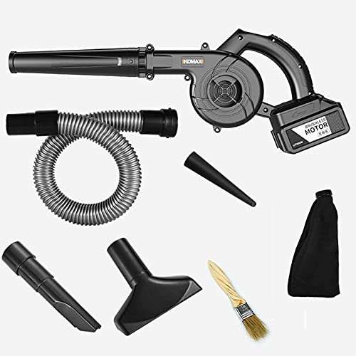 Soffiatore Elettrico Senza Fili da Giardino, Spazzapolvere Multifunzione, Aspirapolvere per Auto 2 in 1, Due Livelli di velocità, Gonfiatore Elettrico del Soffiatore Polvere, Batte