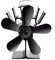 HPTHLY Kaminventilator mit 5 Flügeln, schwarz, wärmebetrieben, für Ofen, Holzscheit, umweltfreundlich, leiser Ventilator für Zuhause, effiziente Wärmeverteilung