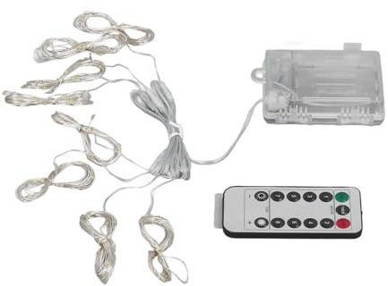 LED-Regenschirm-Lichterkette, Wasserdicht, Batteriebetrieben, Tragbar, Outdoor-Camping-Zelt-Dekoration (Warmes Weiß)