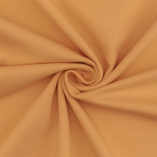 Jersey Stoff Cara, STANDARD 100 by OEKO-TEX, uni ocker (Länge am Stück: ab 50cm / Breite: 150cm)