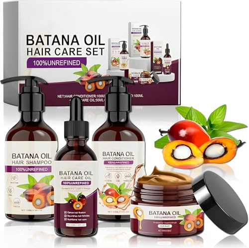 Batana 4 x Batana Öl Shampoo 50/100 ml Haarmaske | 100 ml 100 % natürliche Conditioner für Haarwachstum und Hautpflege für Männer und Frauen