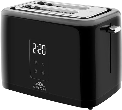 ETA Toaster Eron I 930 W I LED Display I 2 Scheiben I 7 Stufen I Krümelschublade I Auftaufunktion I Stop Taste I Gleichmäßiges Toasten