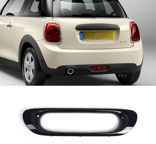 GSRECY Glänzende schwarze hintere Stoßstange Nebelscheinwerfer dekorative Abdeckung Blende Trim Kompatibel mit Mini Cooper F55 F56 F57 2014-2021
