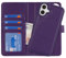 Zouzt Case for iPhone 16 6.1 Inch, 2 in 1 Detachable Wallet with Card Holder for MagSafe Magnetic Wireless Charging Premium PU Leather Flip Folio Kickstand Shockproof Cover Women, Dark Purple