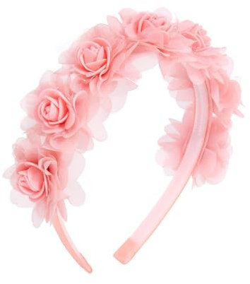 IYOU Fleurs Mariage Serre-tête Fleuri Rose Bandeau Bébé Anniversaire Fête Accessoires de Coiffure pour Filles