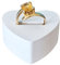Lolydol Porte bague anneau porte bijoux présentoir artisanal en plâtre céramique (Coeur 1 bague)