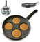ARCA, Padella Pancake 28 cm Antiaderente, Piastra 4 Posti, Ideale Anche per Frittata e Altre Ricette, Adatta alla Lavastoviglie, Made in Italy