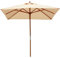 Sombrilla Terraza Exterior Parasol de jardín independiente para exteriores,de madera de 2 x 2 m,con 8 varillas y mástil de 38 mm,200 cm de diámetro,cuadrada,para y patio.
