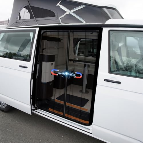 165 * 165cm Moskitonetz Van mit Magnetismus – Fliegengitter Auto für Mercedes Vito für Volkswagen Transporter/California, Insektennetz Magneten Moskitonetze für Seitentür Kofferraum Camping Belüftung