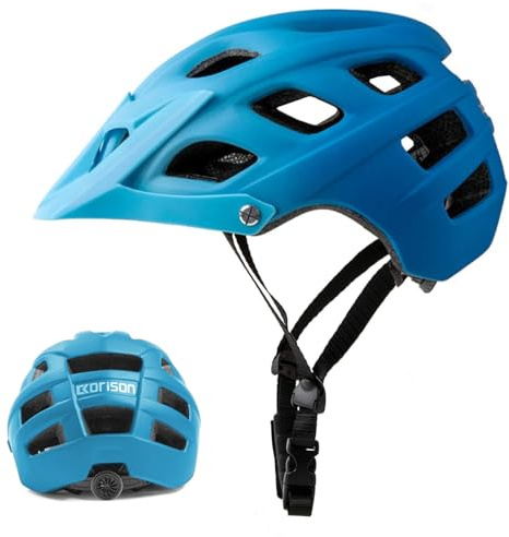 Ckorison Bike Helmet Men Women, Lightweight MTB Cycle Helmet with 21 Vents, Adjustable Mountain Road Bicycle Helmet with Dial Fit, Safety Certified Cycling Helmet with Detachable Visor