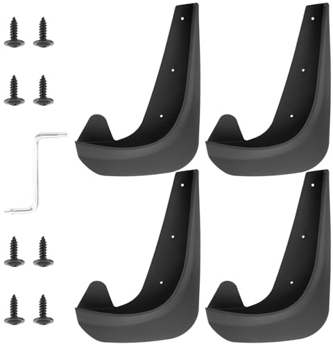 4 Stück Auto Schmutzfängers,Vorne Hinten Spritzschutz Auto Mit Schrauben,Kunststoff Schlamm Fender,Universal Schwarz LKW Schmutzfänger Spritzschutz Außenzubehör für Tesla