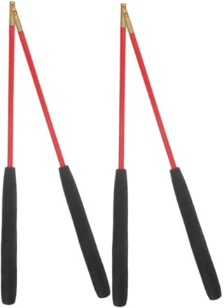 GARIOUANS Bâtons de Diabolo Antidérapants pour Jonglerie, Fibre de Verre 44,5 Cm, Tête en Cuivre, Trou pour Corde, Fitness Extérieur, Lot de 2 Paires