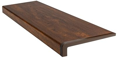 Dekofasada Fensterbank für Innen, Fensterbrett aus PVC mit Abschlusskappen, Pflegeleichte Innenfensterbank aus Kunststoff, für Fenster aus PVC, Holz & Aluminium, 25 x 150 cm, Nussbaum