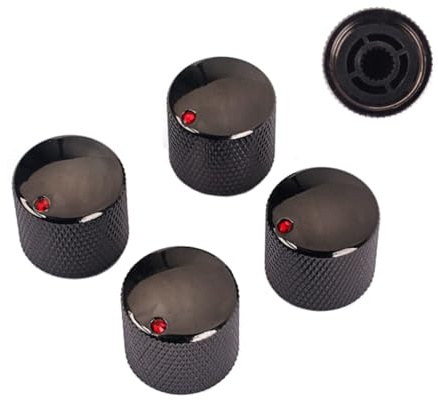 4pcs Set Black Iron Volume Knob for Electric Guitar Parts | Vintage Look, Easy Installation, Guitar Parts Replacement, Rotary Control Design