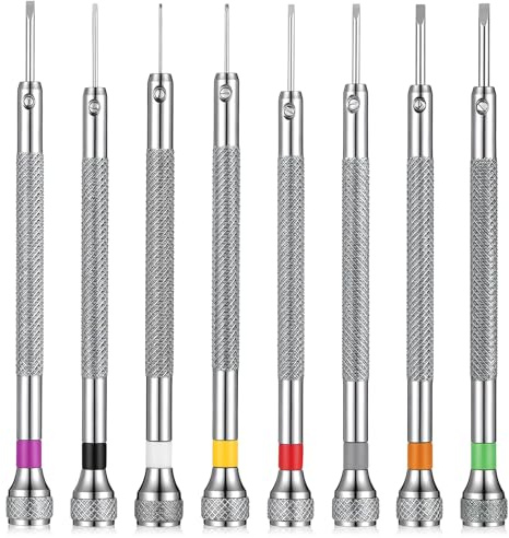 Watch Screwdriver Set, 0.6-2.0 mm Precision Jewelers Screwdriver Set Small Flathead Screwdrivers for Watch, Eyeglasses, Electronics Repair, Jewelry Work